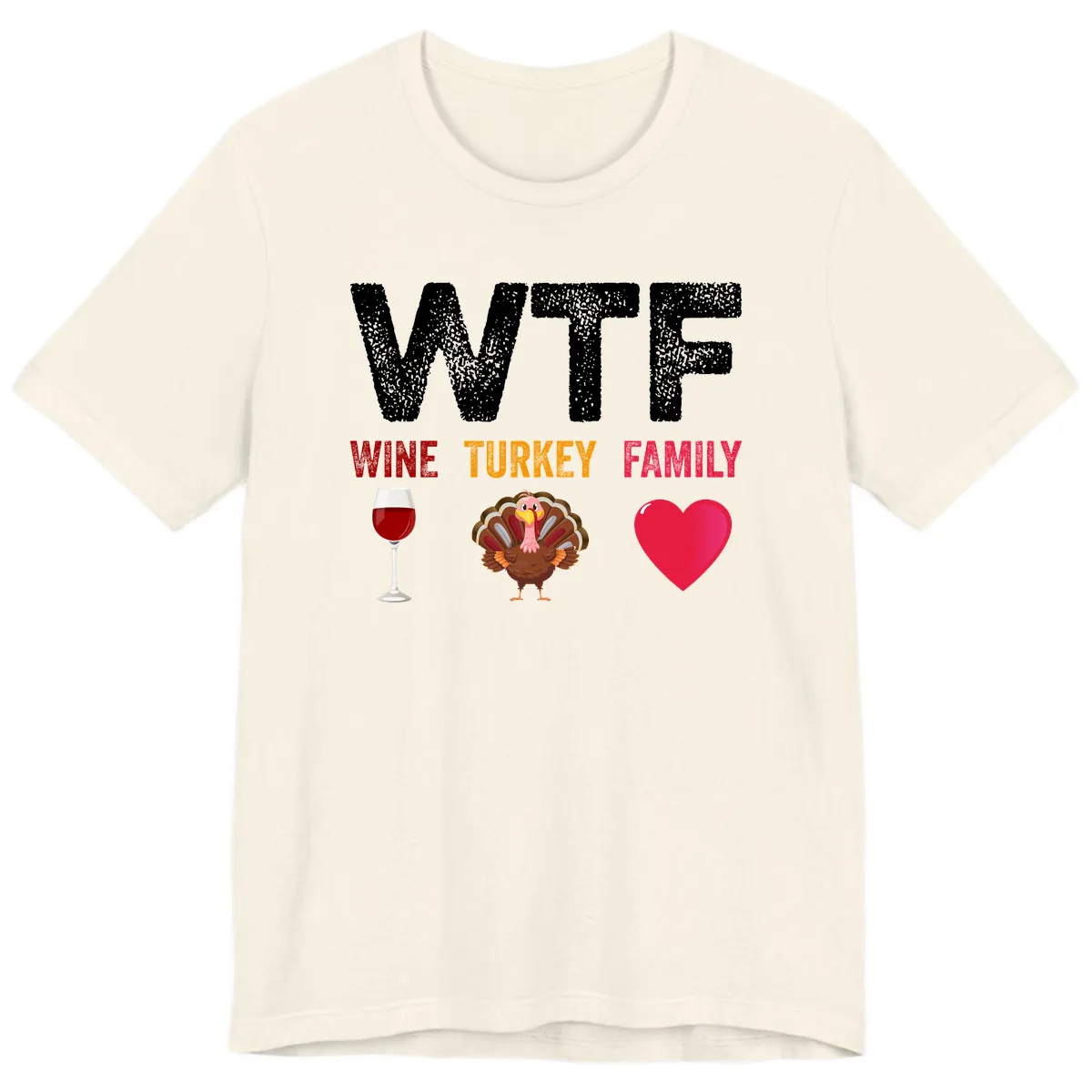 Wine Turkey Family Thanksgiving Shirt Premium T-Shirt in Natural