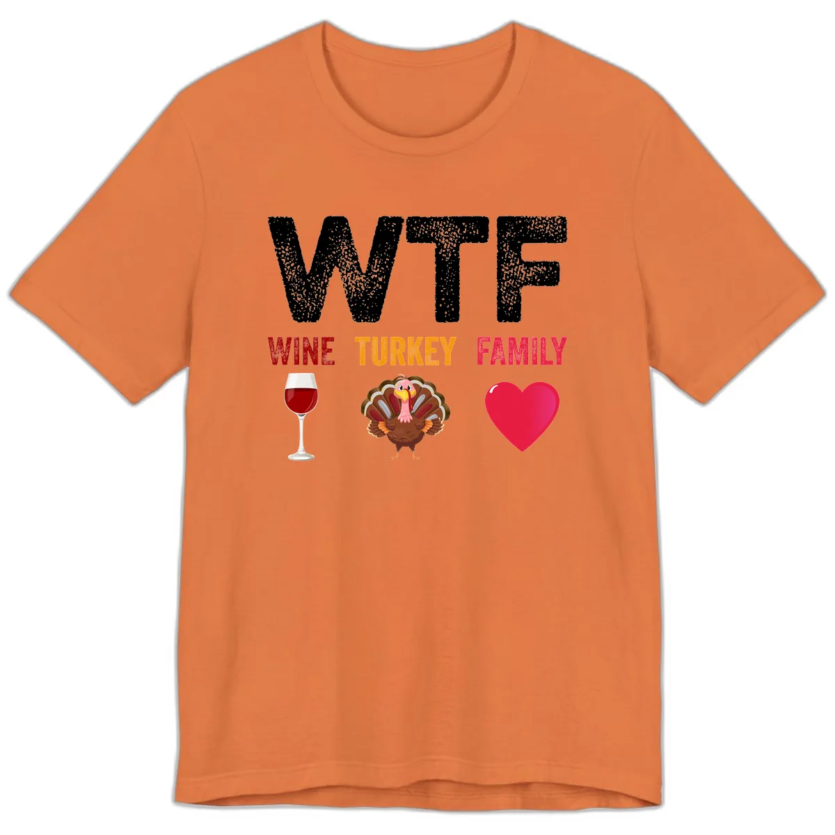 Wine Turkey Family Thanksgiving Shirt Premium T-Shirt in Burnt Orange