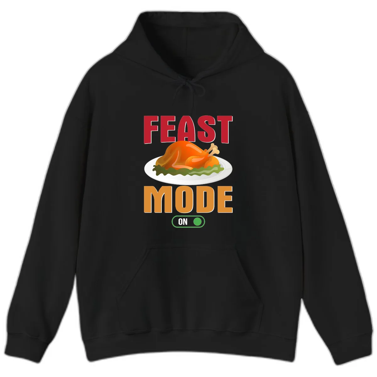 Feast Mode On Thanksgiving Turkey Hoodie in Black