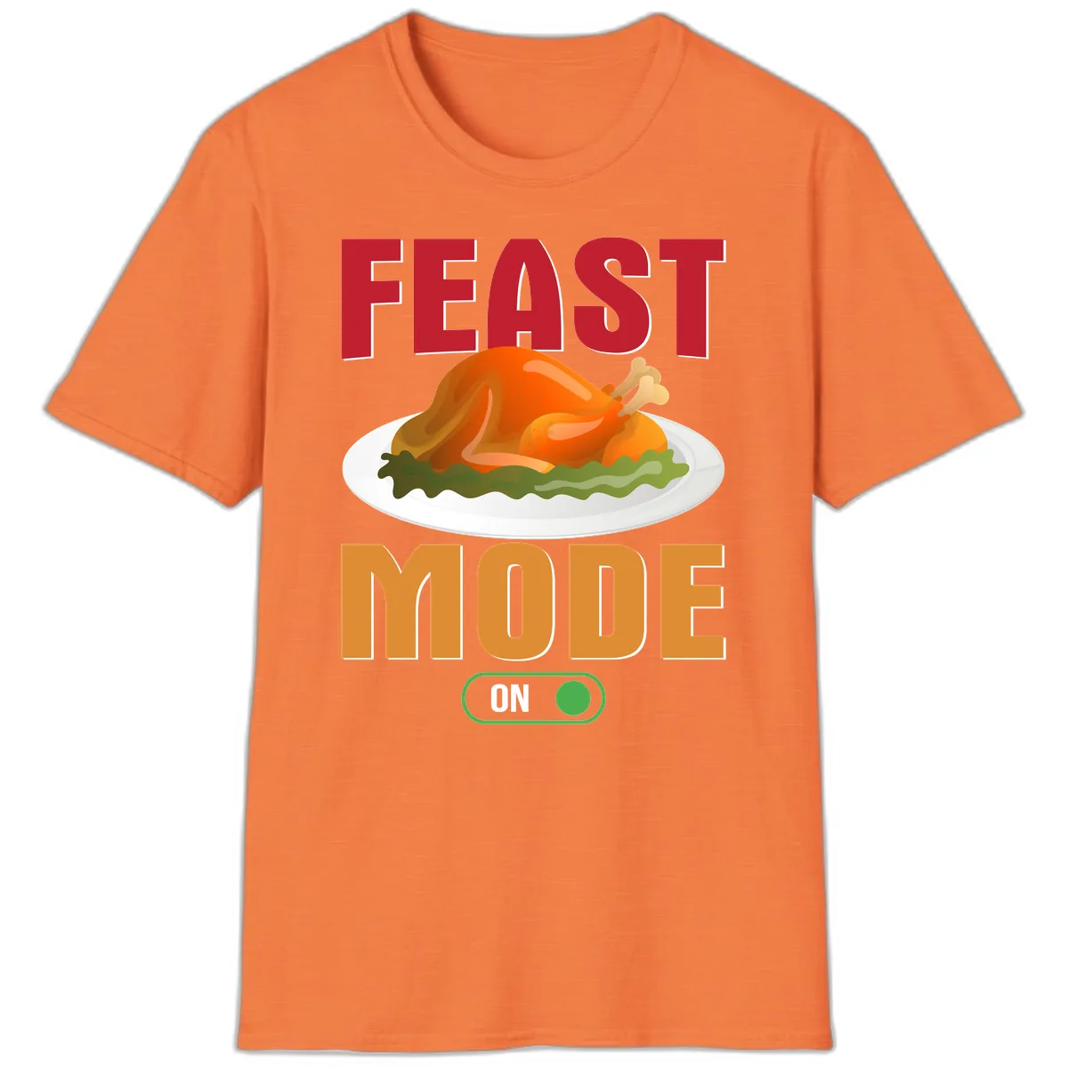 Feast Mode On Thanksgiving Turkey T-Shirt in Heather Orange