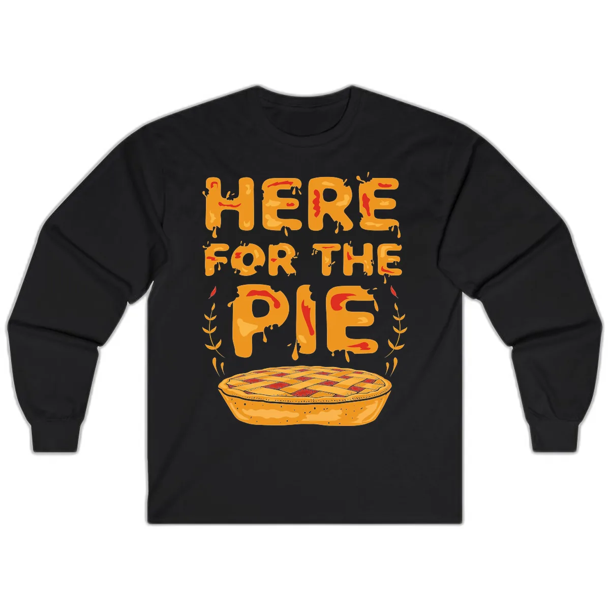 Here For The Pie Design Long Sleeve in Black