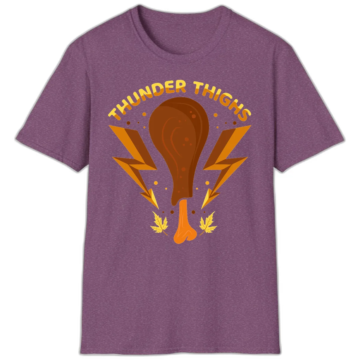 Thunder Thighs Turkey Leg Design T-Shirt in Heather Maroon