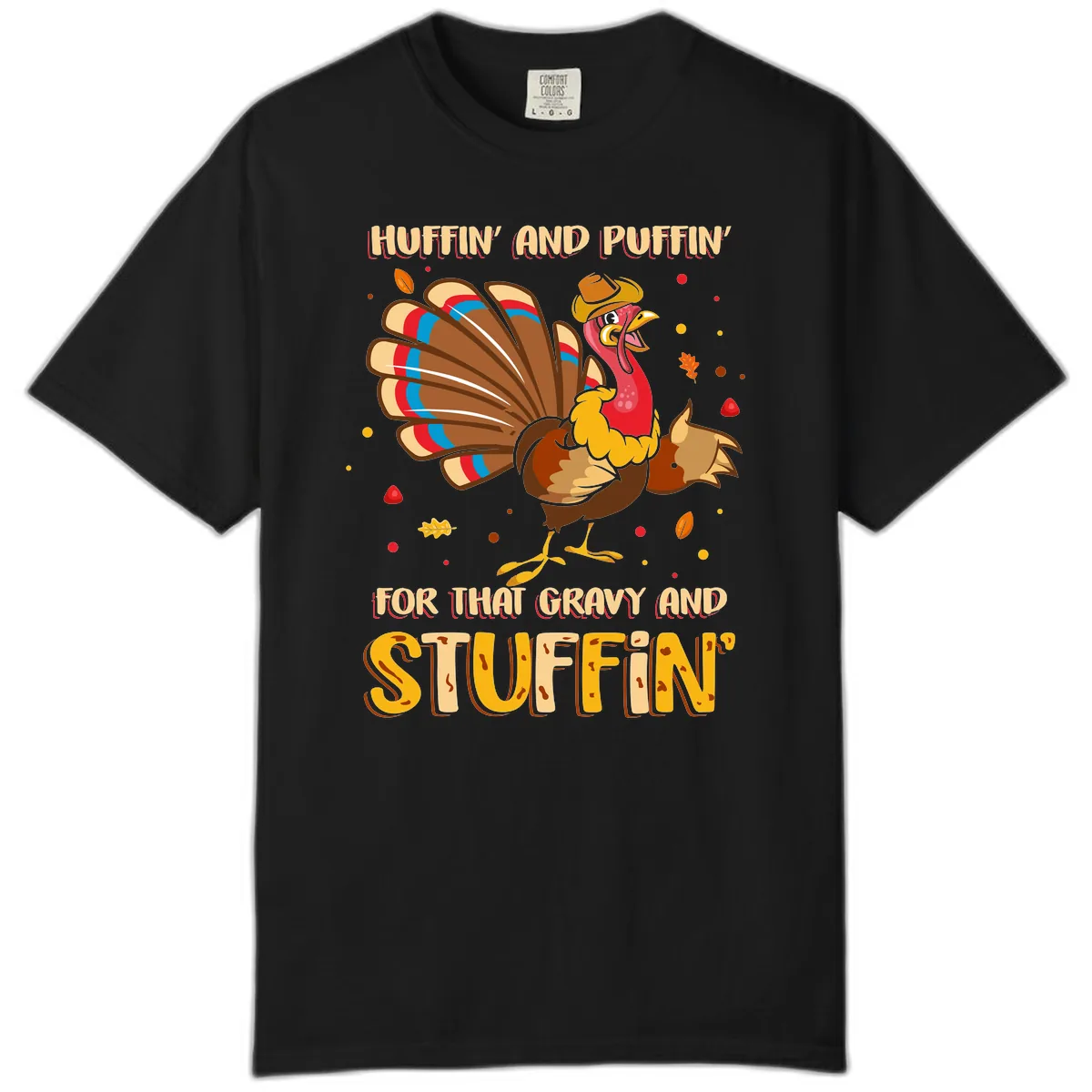 Huffin And Puffin For Gravy Stuffin Comfort Color in Black