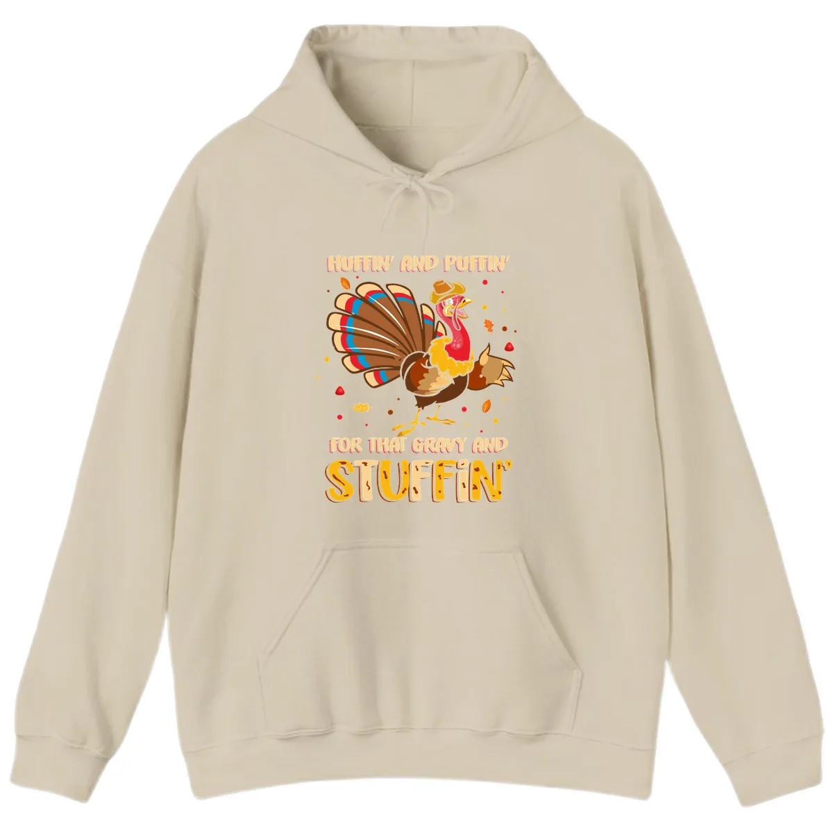 Huffin And Puffin For Gravy Stuffin Hoodie in Sand