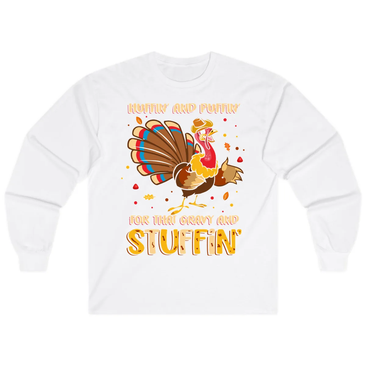 Huffin And Puffin For Gravy Stuffin Long Sleeve in White
