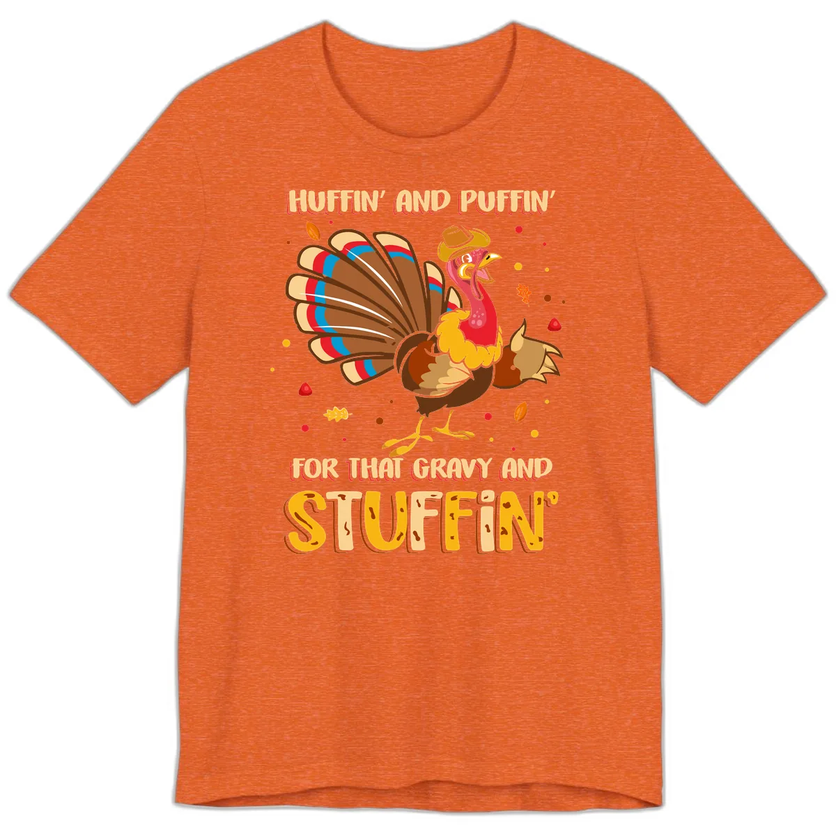 Huffin And Puffin For Gravy Stuffin Premium T-Shirt in Heather Orange