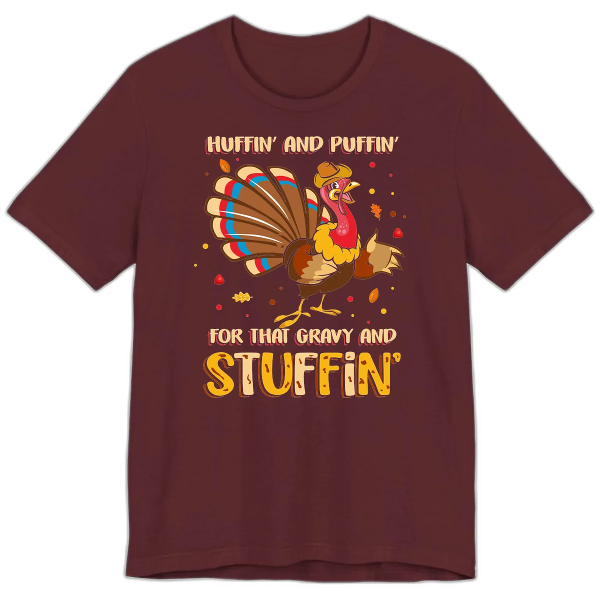 Huffin And Puffin For Gravy Stuffin Premium T-Shirt in Maroon