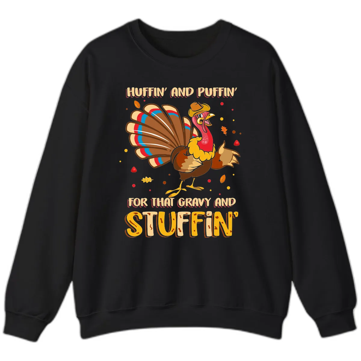 Huffin And Puffin For Gravy Stuffin Sweatshirt in Black