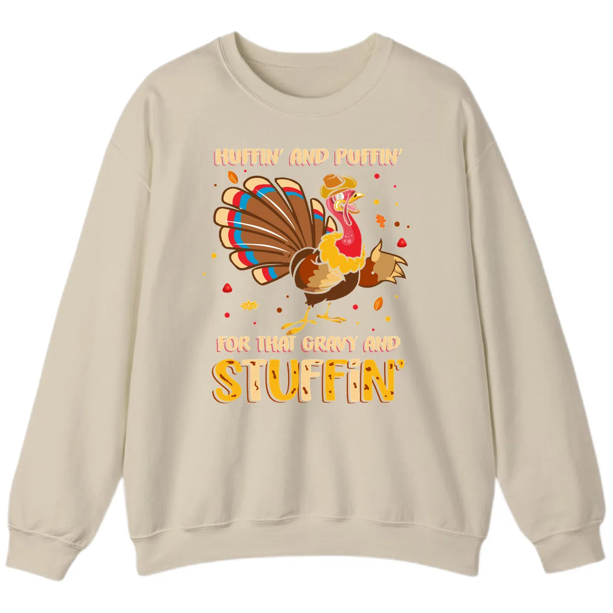 Huffin And Puffin For Gravy Stuffin Sweatshirt in Sand