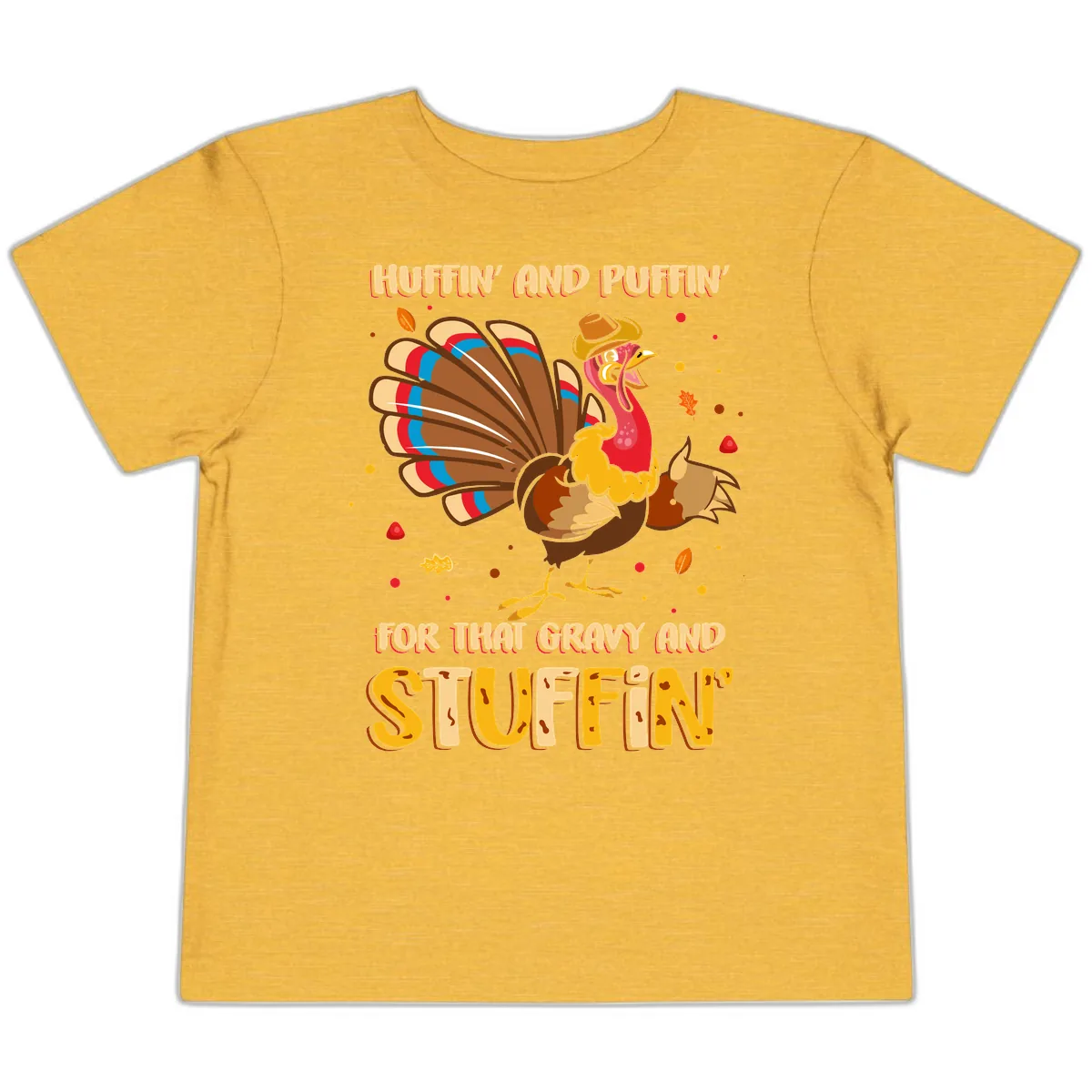 Huffin And Puffin For Gravy Stuffin Toddler T-Shirt in Heather Yellow Gold