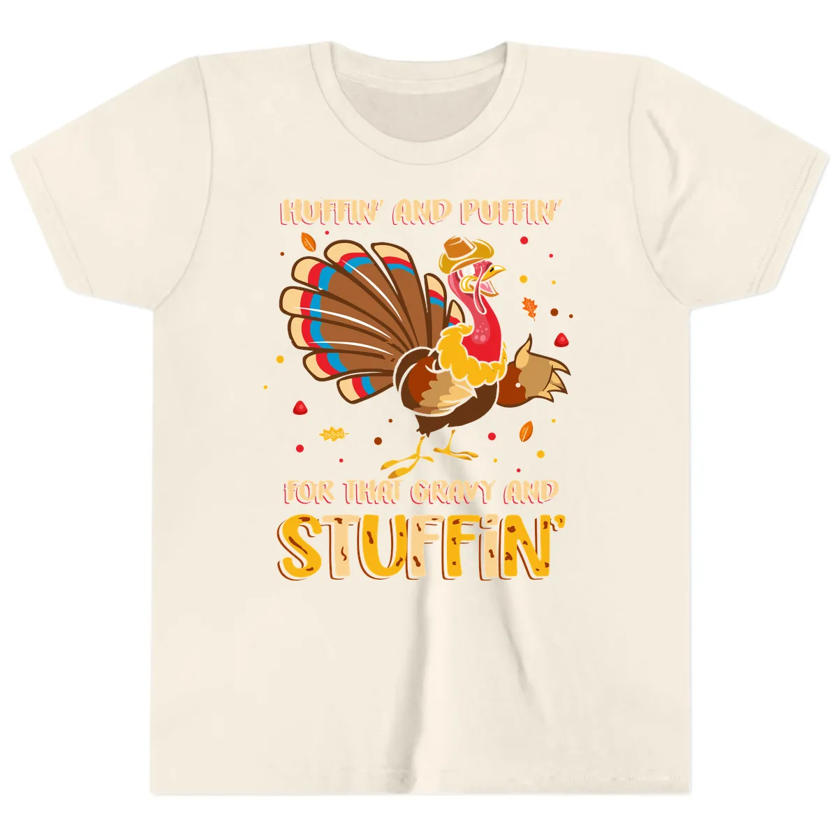 Huffin And Puffin For Gravy Stuffin Youth T-Shirt in Natural