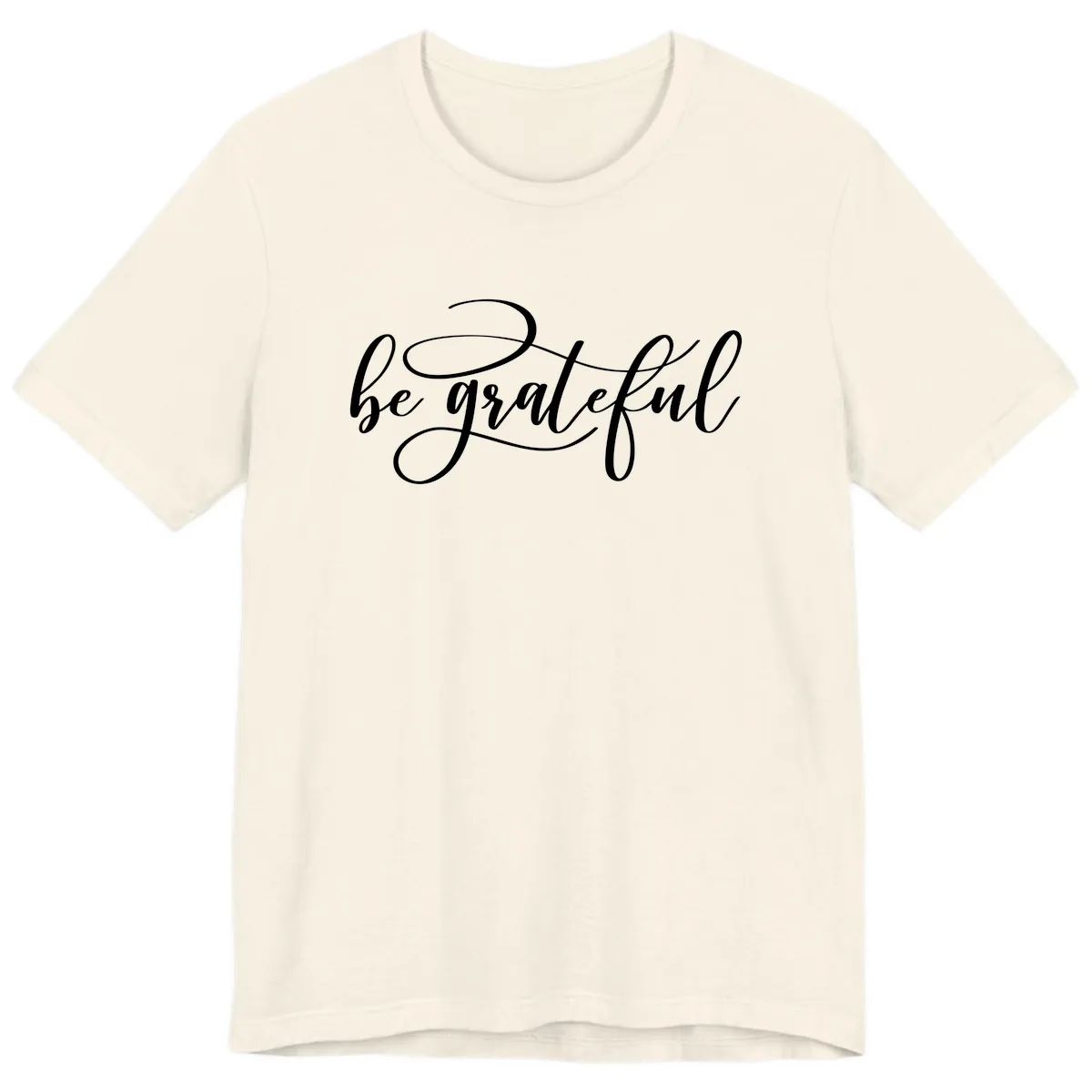 Be Grateful Script Design Premium T-Shirt in Natural