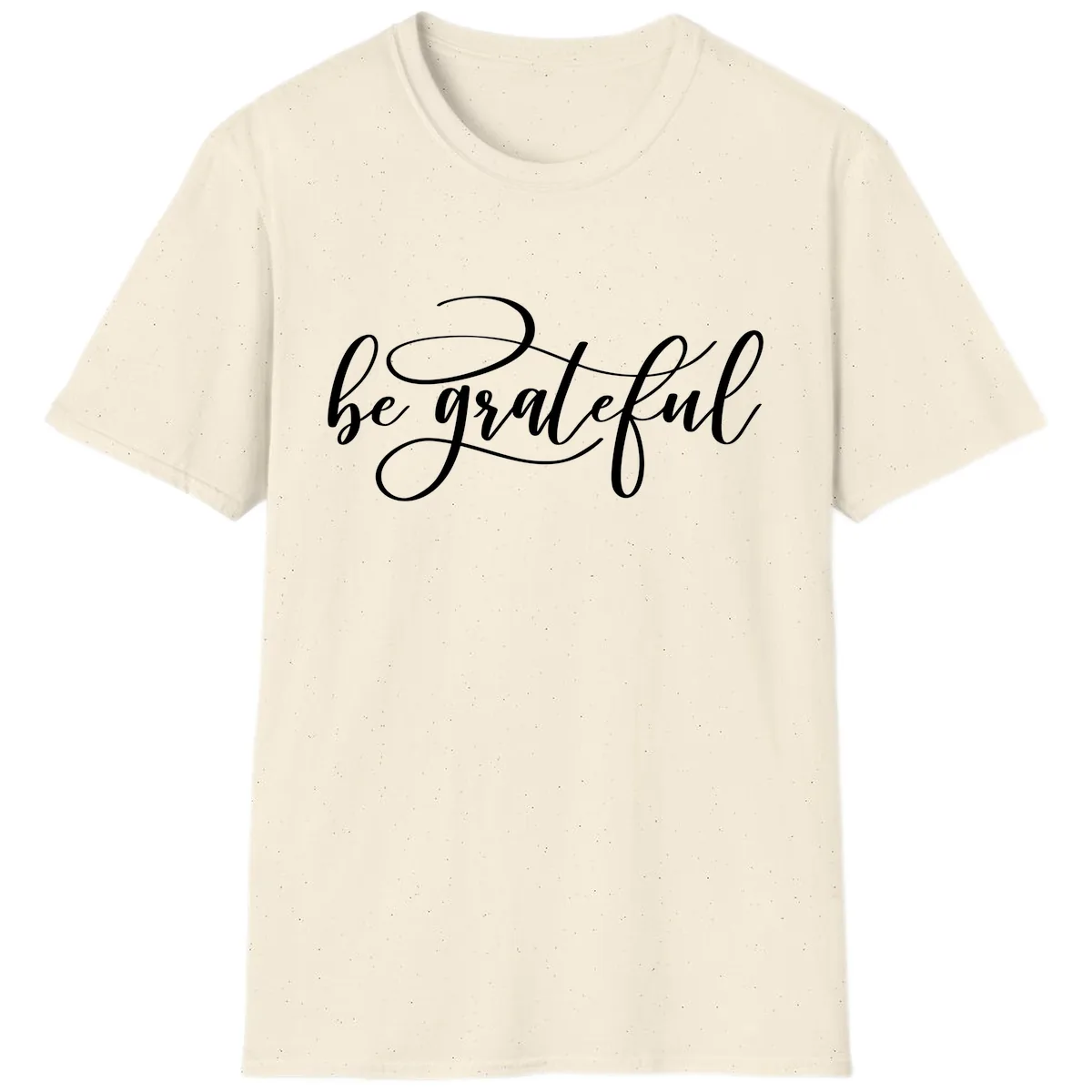 Be Grateful Script Design T-Shirt in Natural