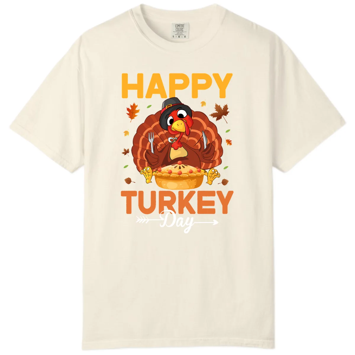 Happy Turkey Day Feast Comfort Color in Ivory