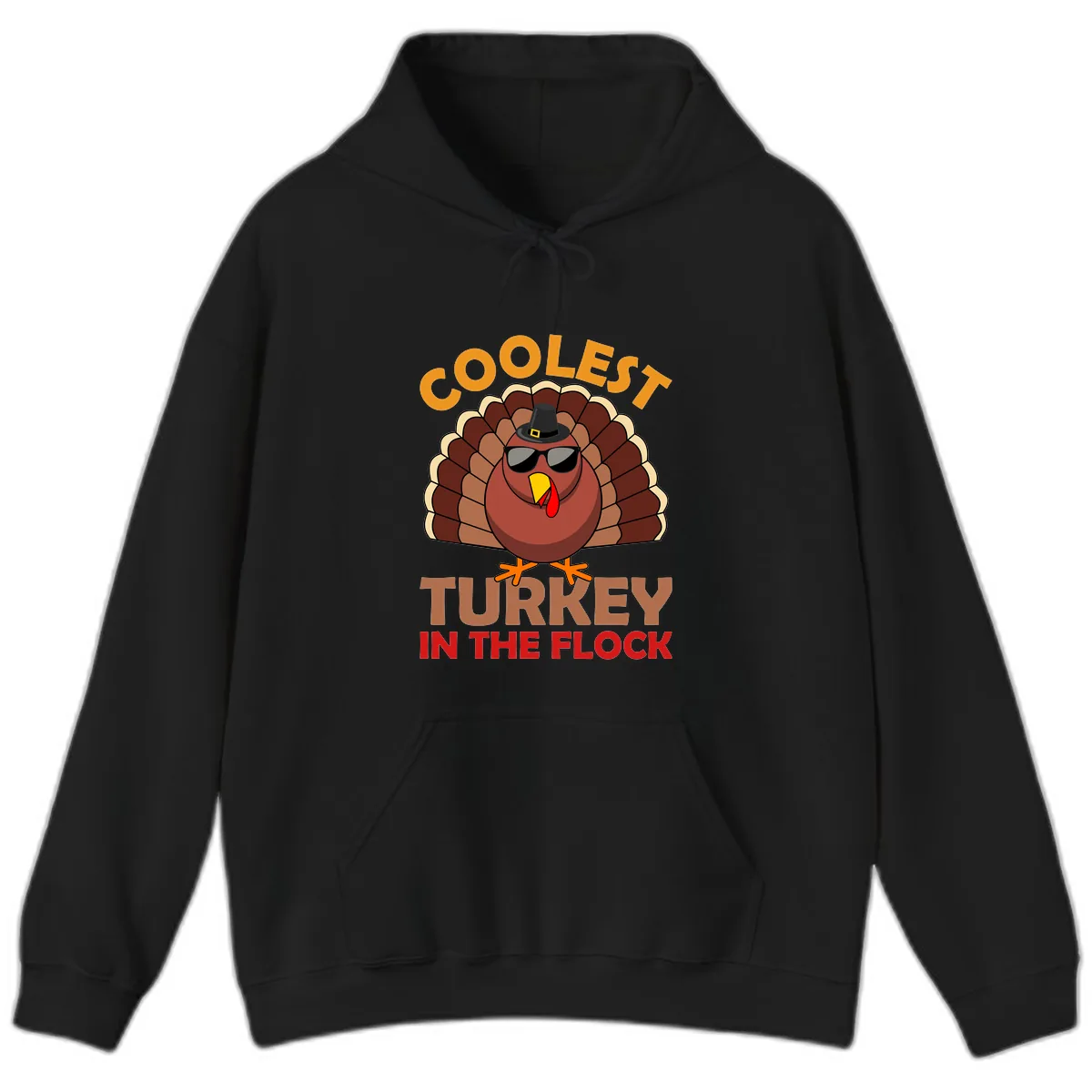 Coolest Turkey In The Flock Hoodie in Black