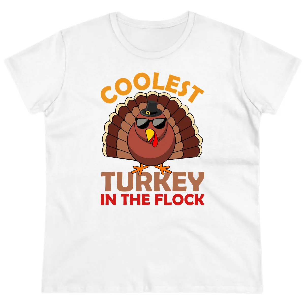 Coolest Turkey In The Flock Ladies Tee in White