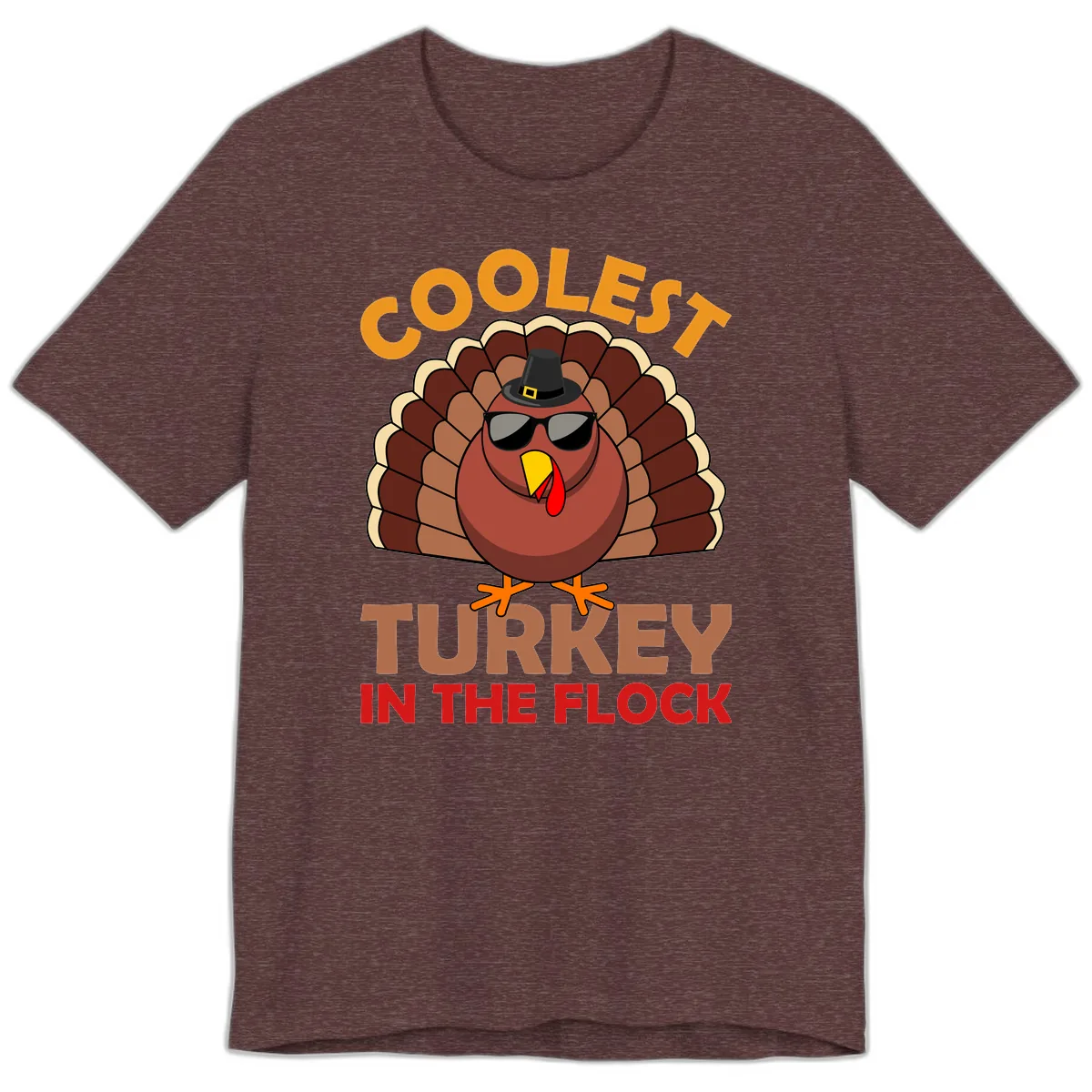 Coolest Turkey In The Flock Premium T-Shirt in Heather Maroon