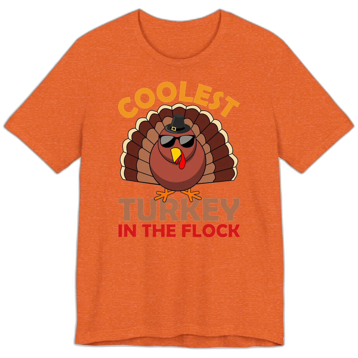 Coolest Turkey In The Flock Premium T-Shirt in Heather Orange