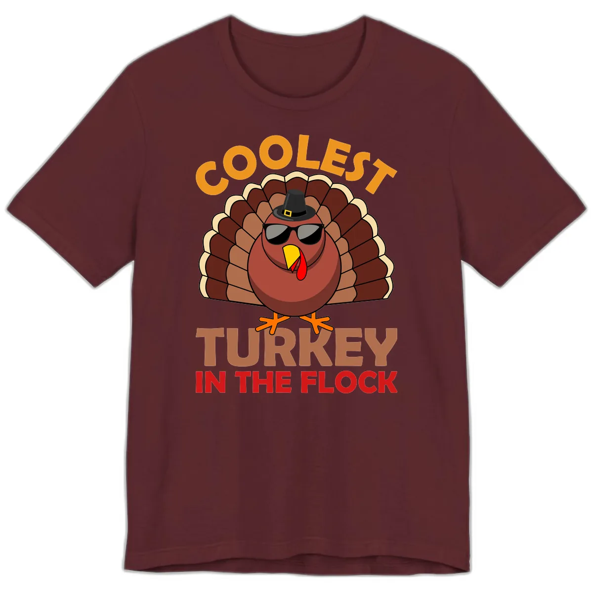 Coolest Turkey In The Flock Premium T-Shirt in Maroon