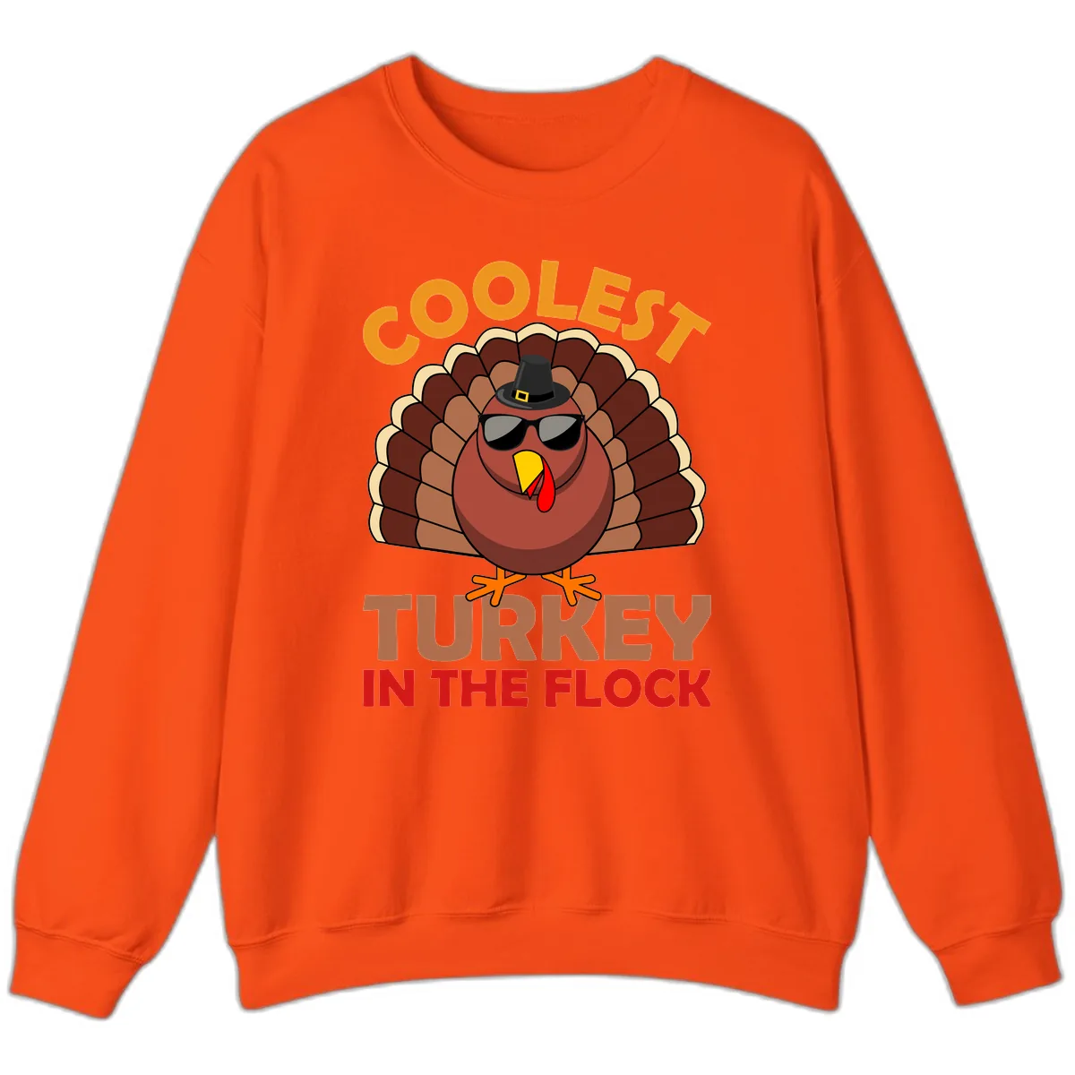 Coolest Turkey In The Flock Sweatshirt in Orange