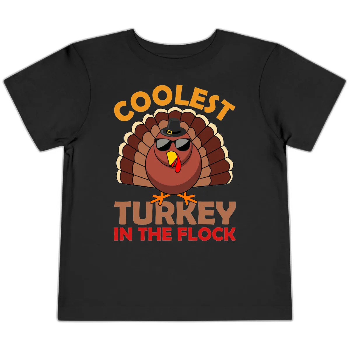 Coolest Turkey In The Flock Toddler T-Shirt in Black