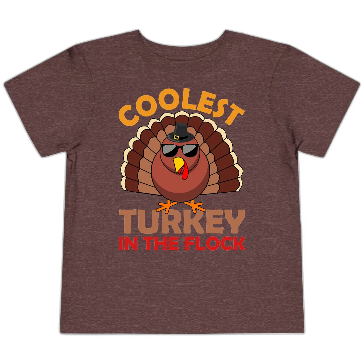 Coolest Turkey In The Flock Toddler T-Shirt in Heather Maroon