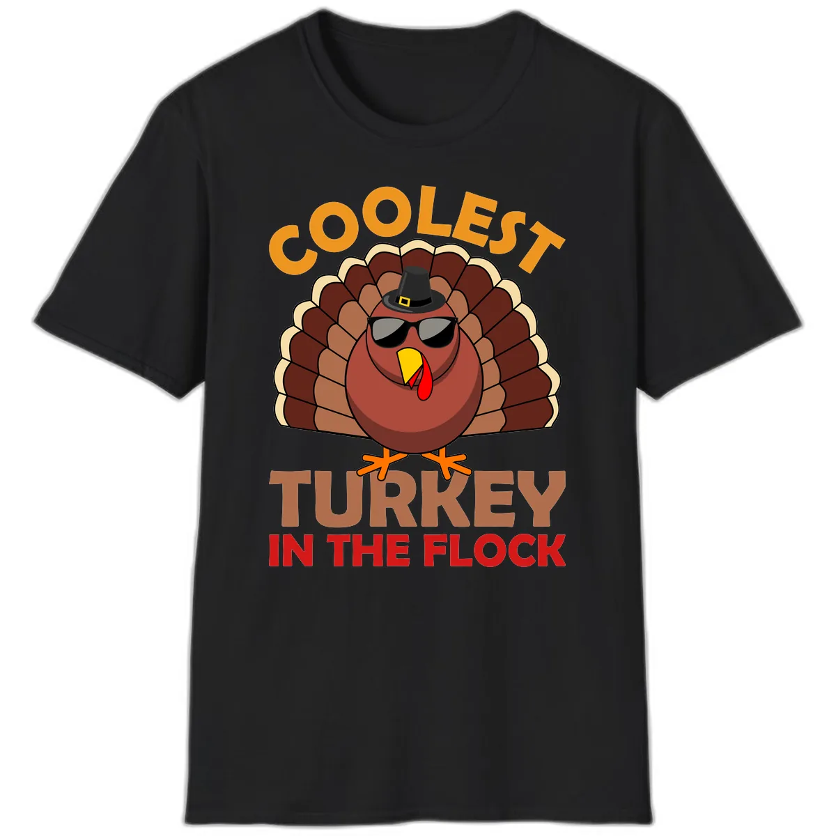Coolest Turkey In The Flock T-Shirt in Black