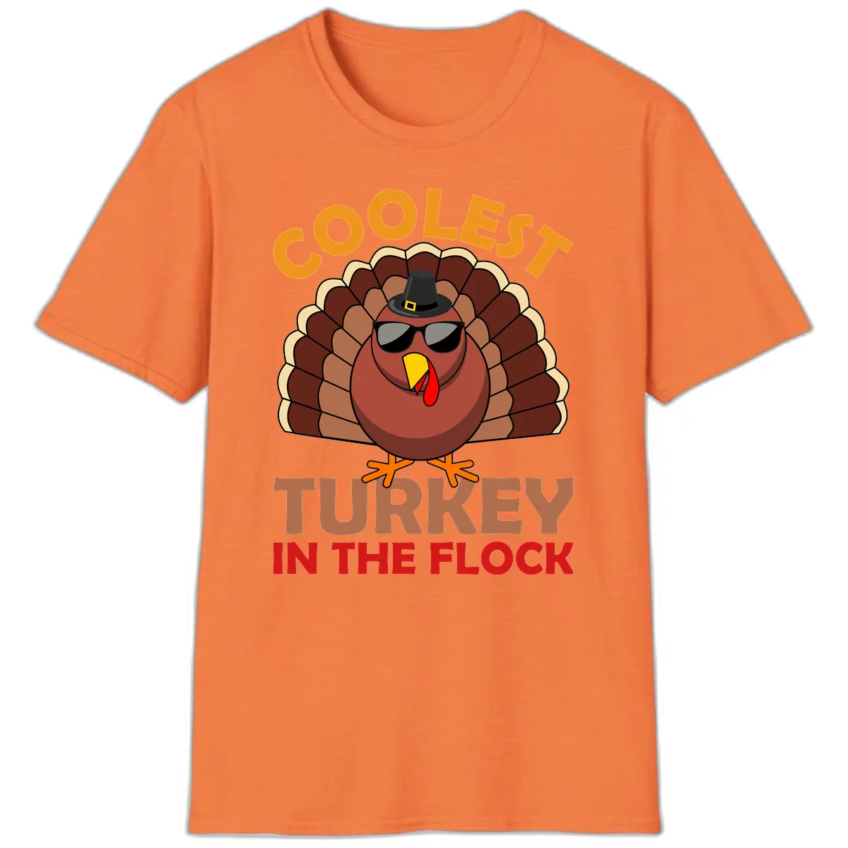 Coolest Turkey In The Flock T-Shirt in Heather Orange