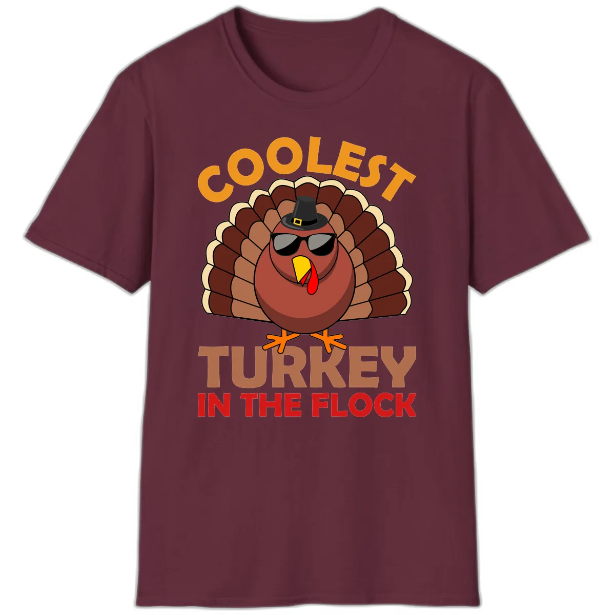 Coolest Turkey In The Flock T-Shirt in Maroon