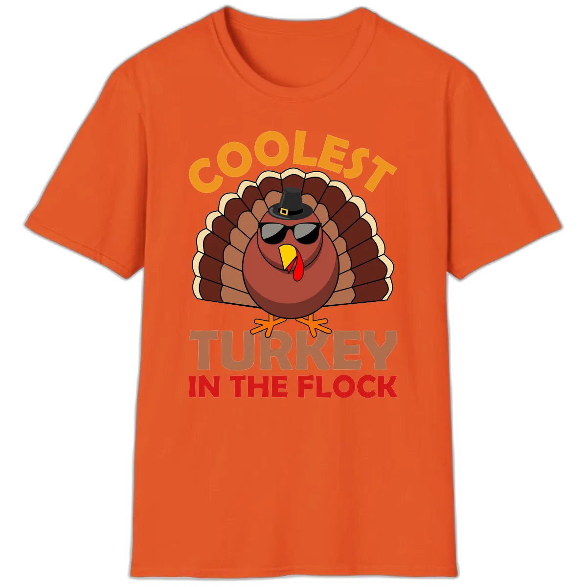Coolest Turkey In The Flock T-Shirt in Orange