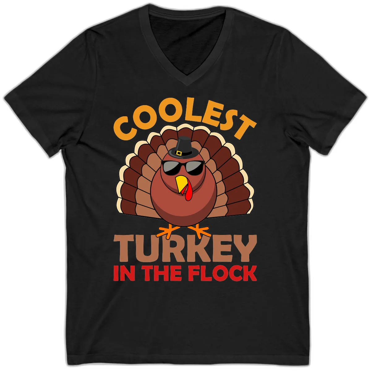 Coolest Turkey In The Flock V-Neck in Black