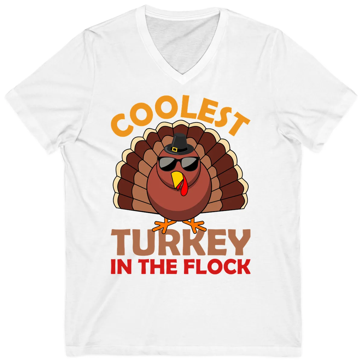 Coolest Turkey In The Flock V-Neck in White