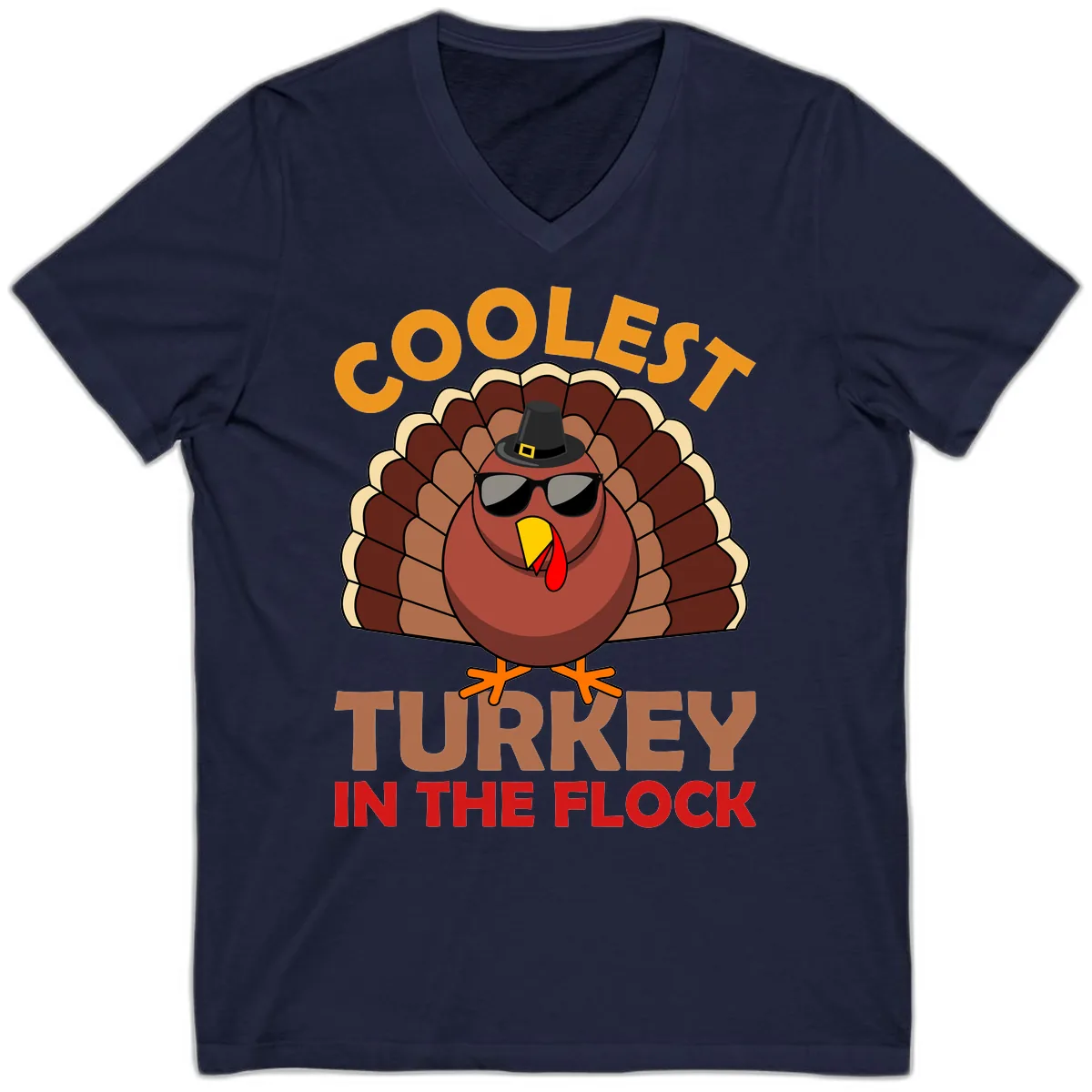 Coolest Turkey In The Flock V-Neck in Navy