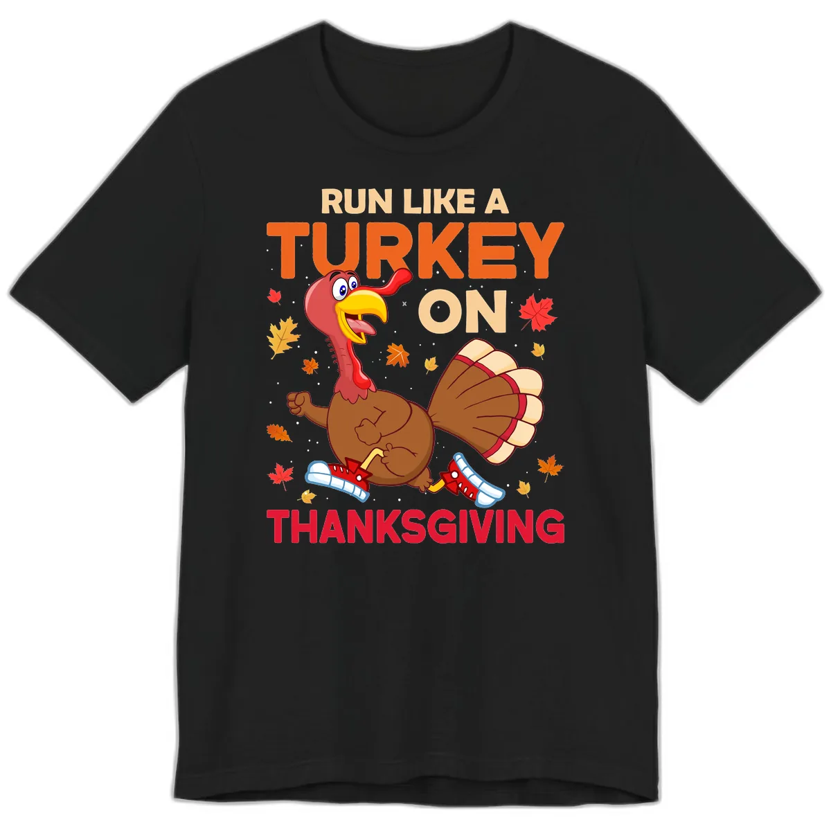 Run Like A Turkey On Thanksgiving Premium T-Shirt in Black