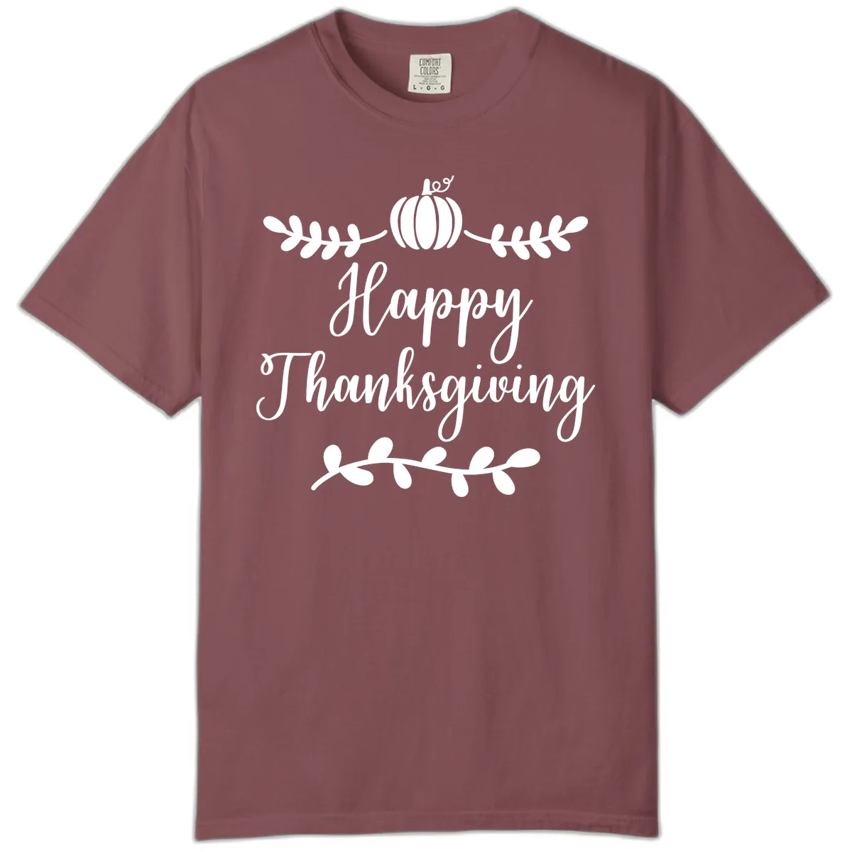 Happy Thanksgiving Script Design Comfort Color in Brick