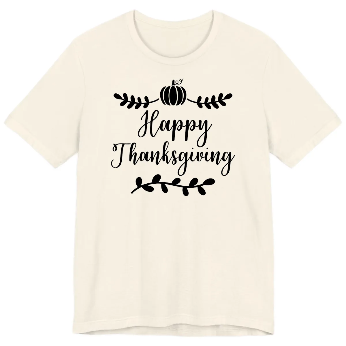 Happy Thanksgiving Script Design Premium T-Shirt in Natural