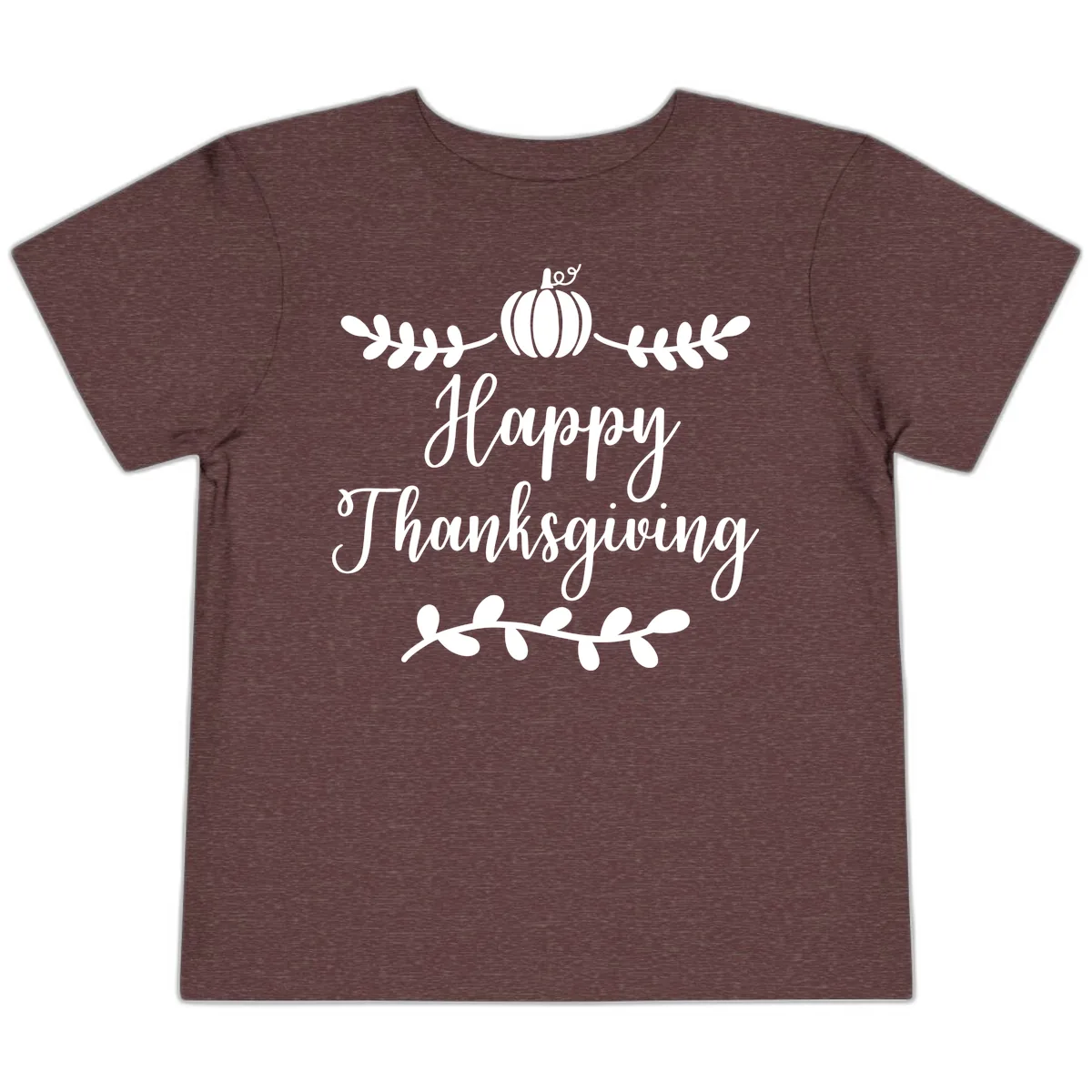 Happy Thanksgiving Script Design Toddler T-Shirt in Heather Maroon
