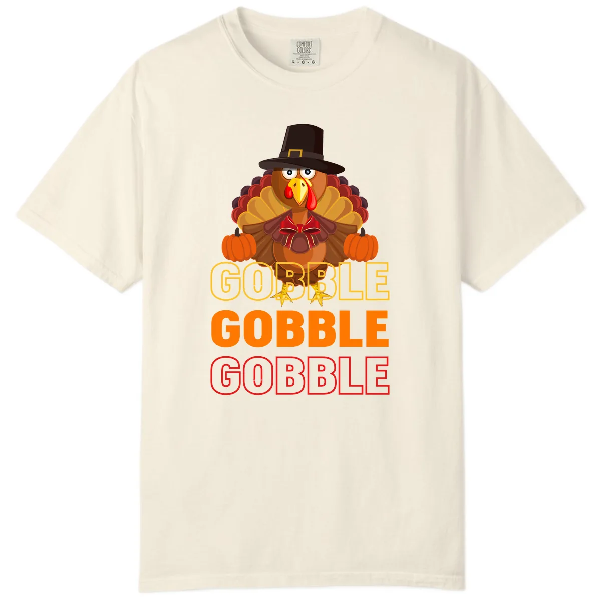 Gobble Gobble Thanksgiving Turkey Comfort Color in Ivory