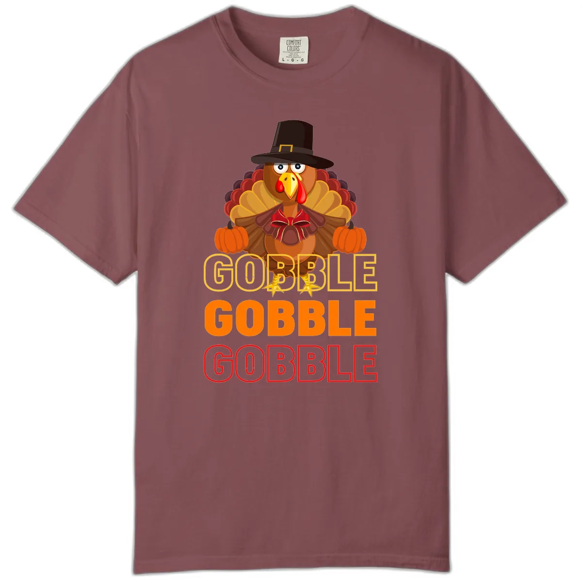 Gobble Gobble Thanksgiving Turkey Comfort Color in Brick