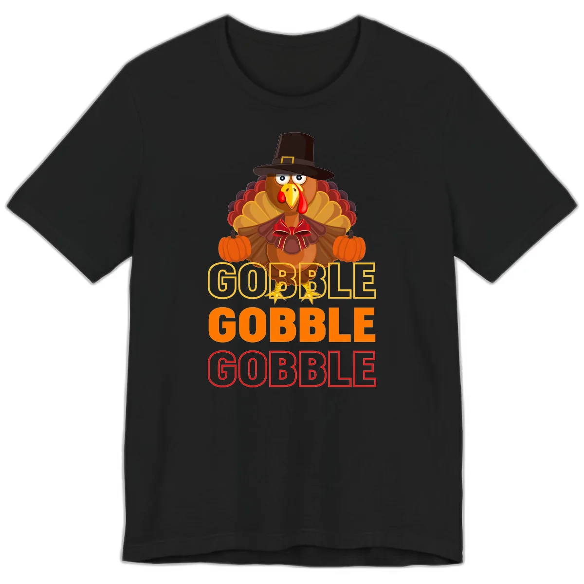 Gobble Gobble Thanksgiving Turkey Premium T-Shirt in Black