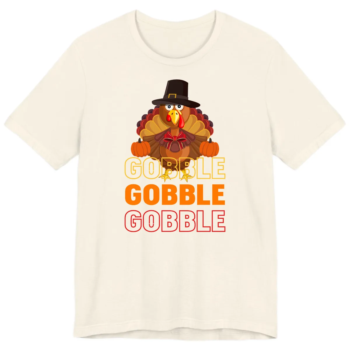 Gobble Gobble Thanksgiving Turkey Premium T-Shirt in Natural