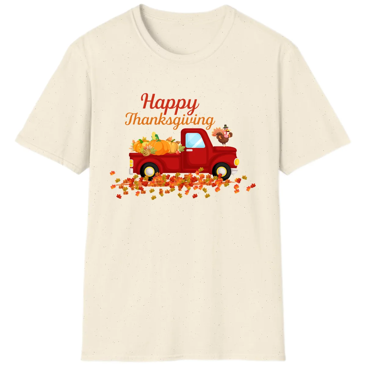 Happy Thanksgiving Red Truck T-Shirt in Natural