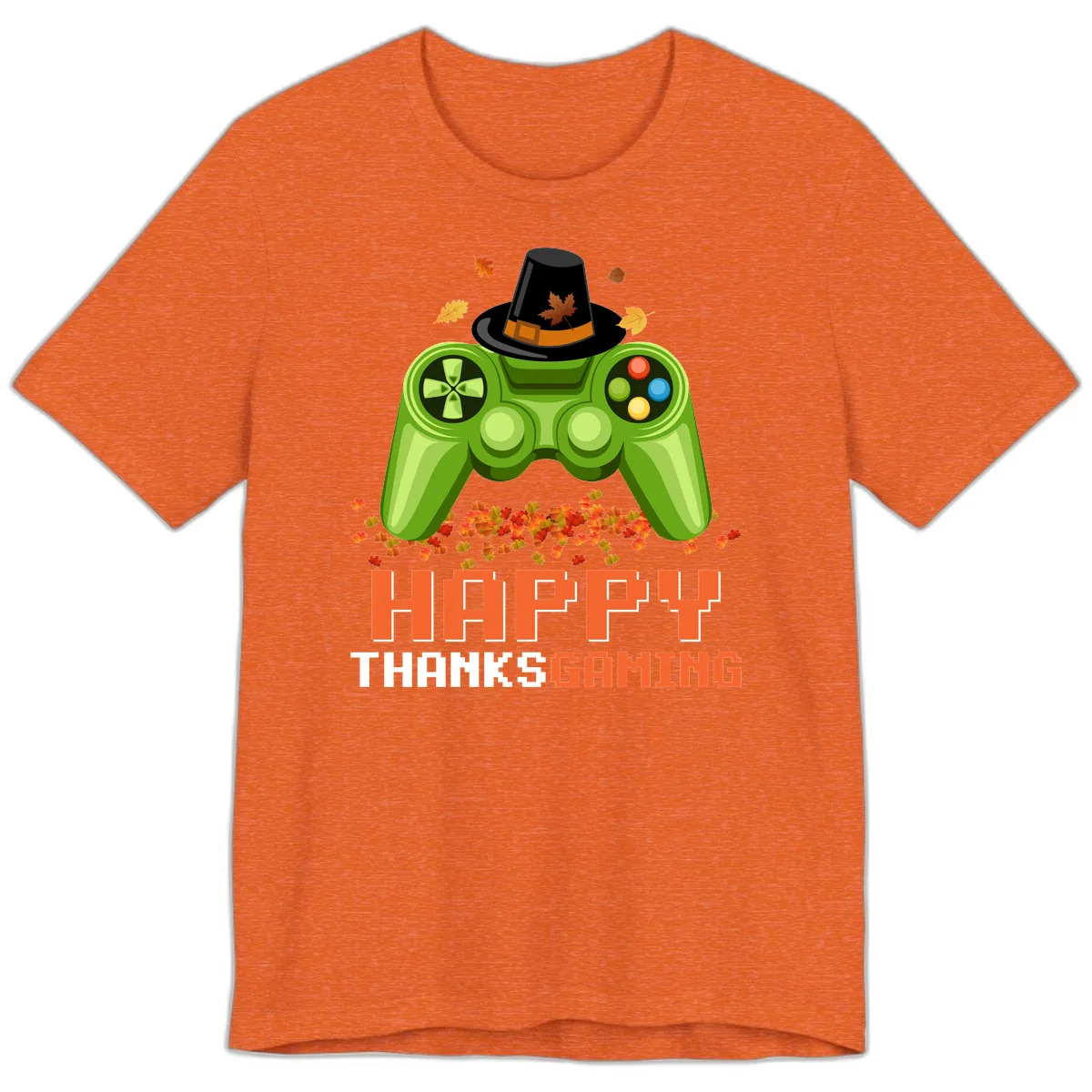 Happy Thanksgiving Gaming Design Premium T-Shirt in Heather Orange