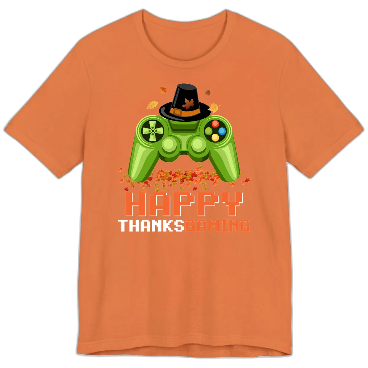 Happy Thanksgiving Gaming Design Premium T-Shirt in Burnt Orange
