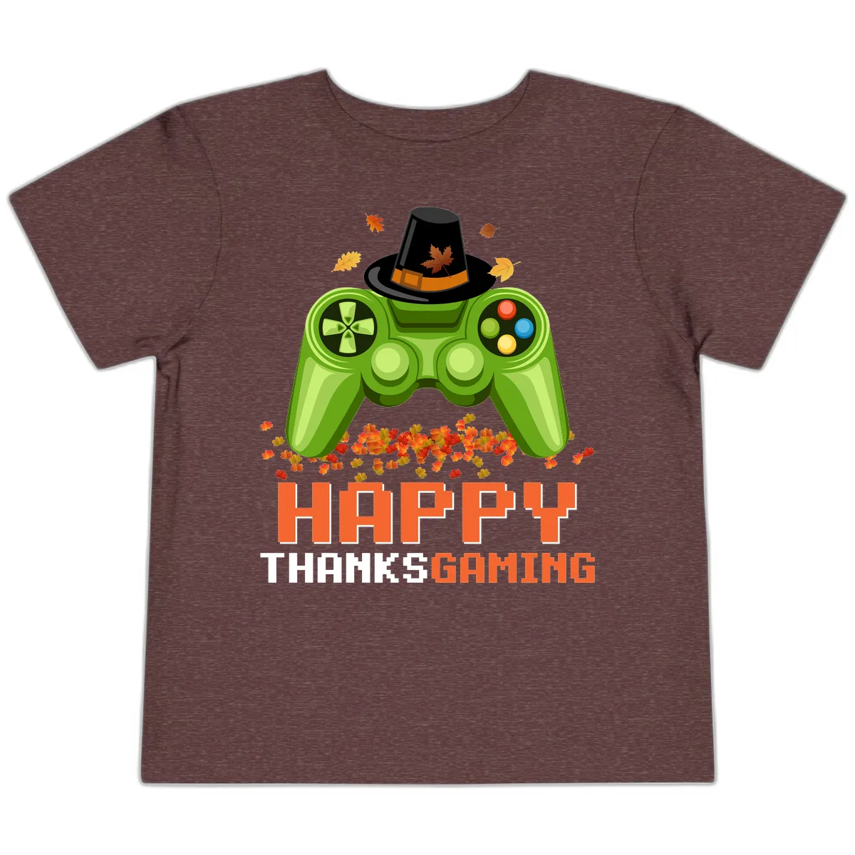 Happy Thanksgiving Gaming Design Toddler T-Shirt in Heather Maroon