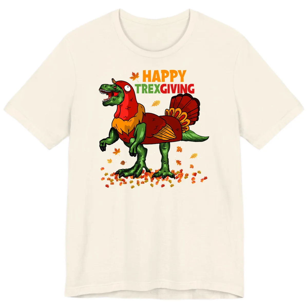 Happy Trexgiving Dinosaur Turkey Costume Premium T-Shirt in Natural