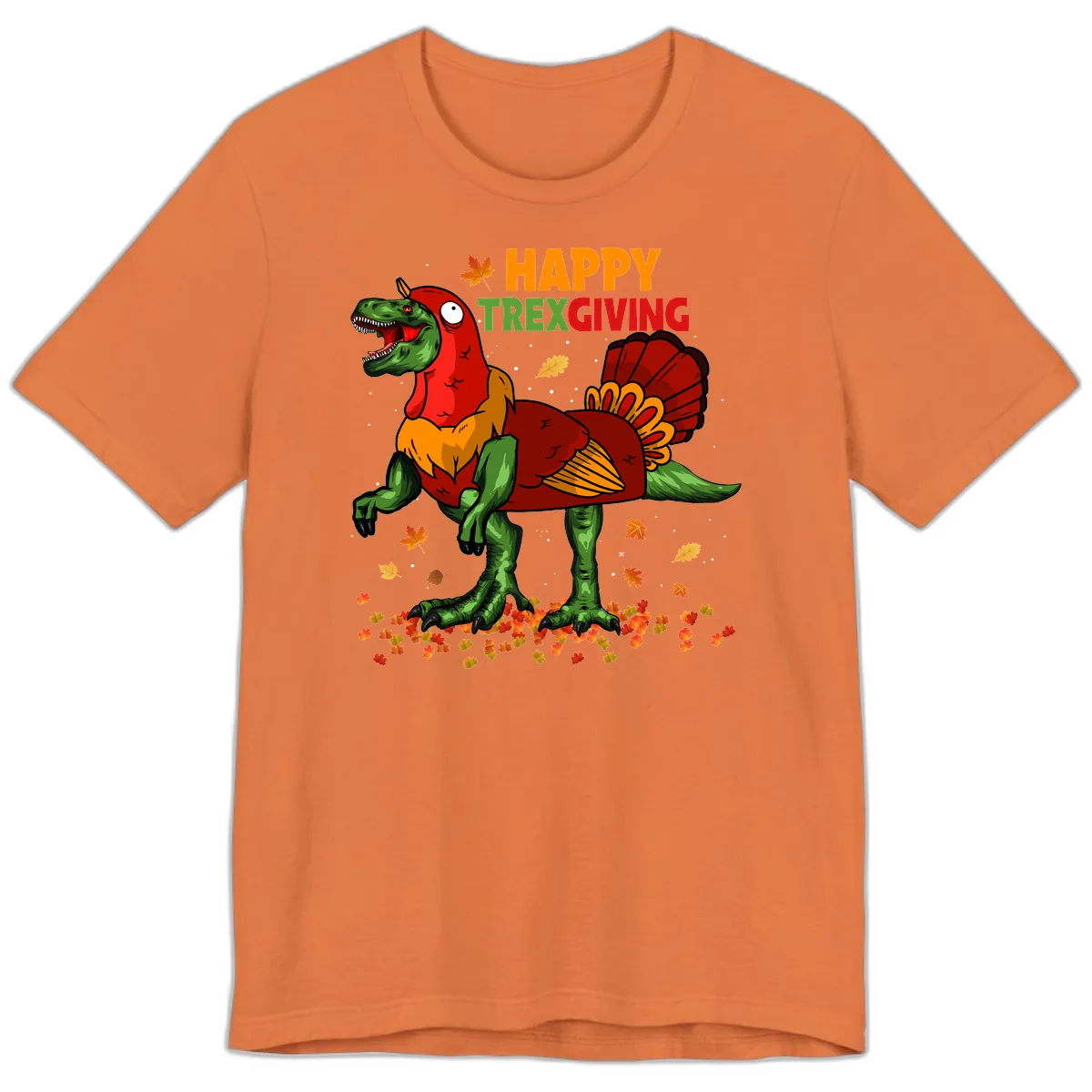 Happy Trexgiving Dinosaur Turkey Costume Premium T-Shirt in Burnt Orange
