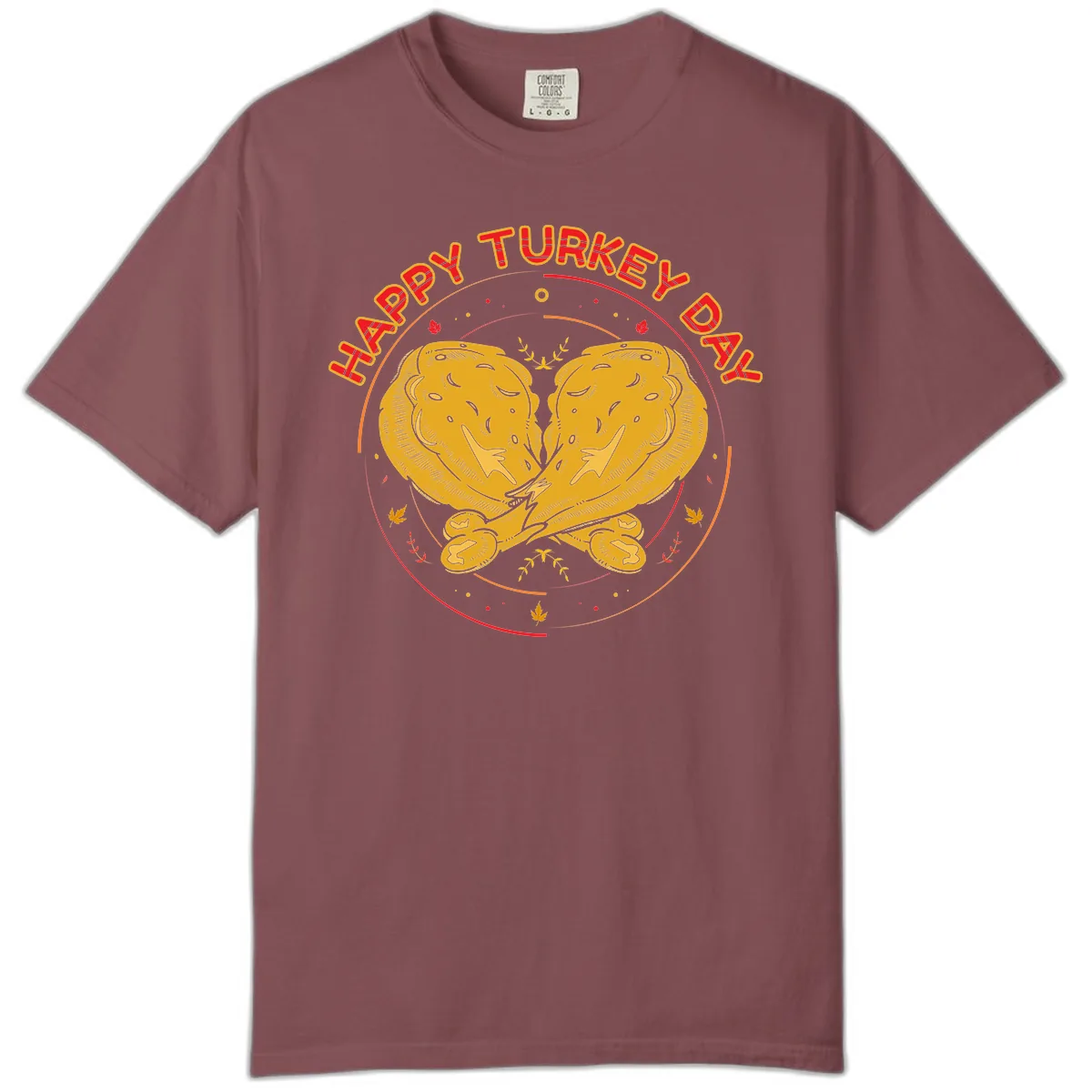 Happy Turkey Day Drumsticks Design Comfort Color in Brick