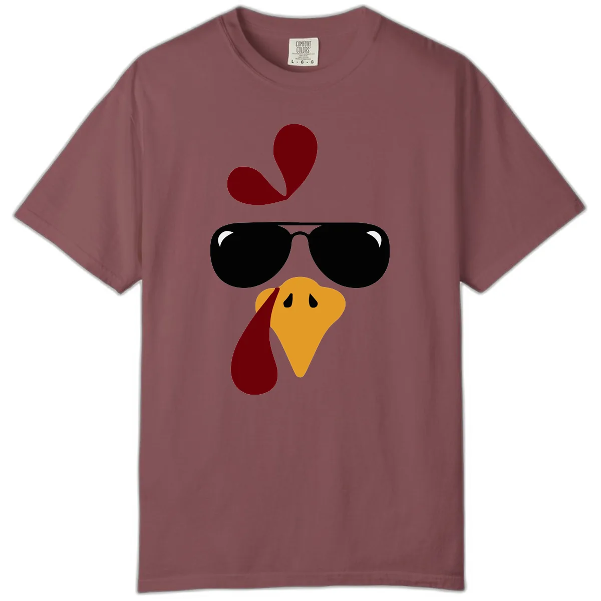 Cool Turkey Face Sunglasses Comfort Color in Brick