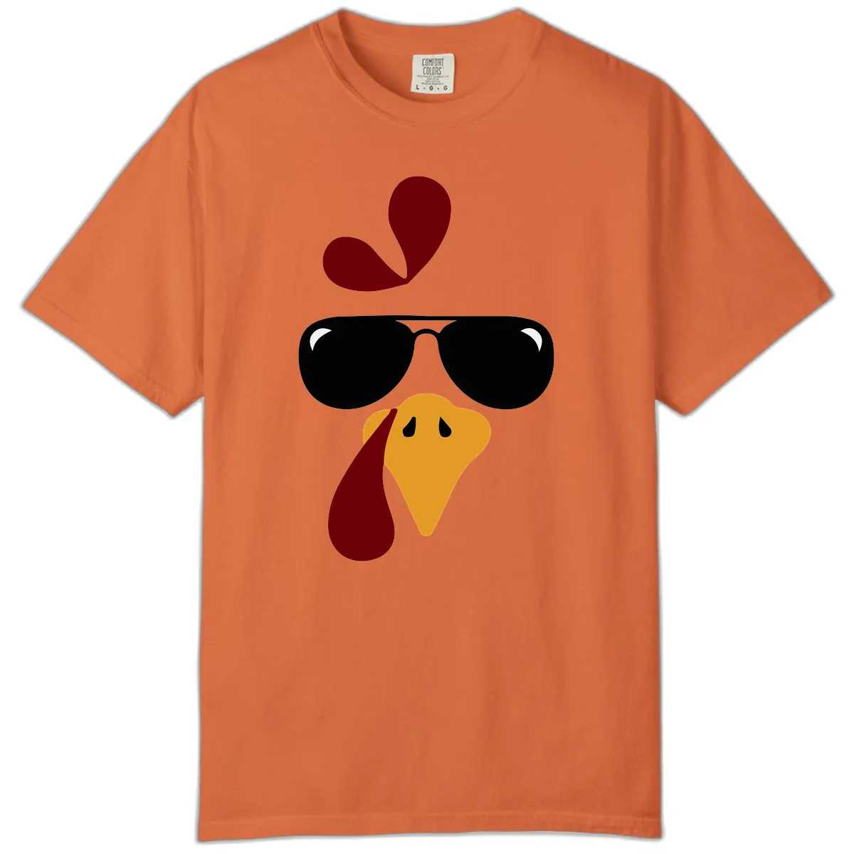 Cool Turkey Face Sunglasses Comfort Color in Burnt Orange